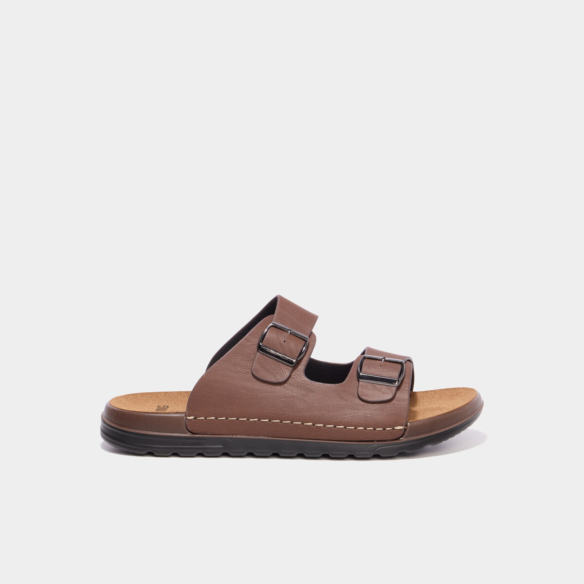 Mules avec boucles marron homme