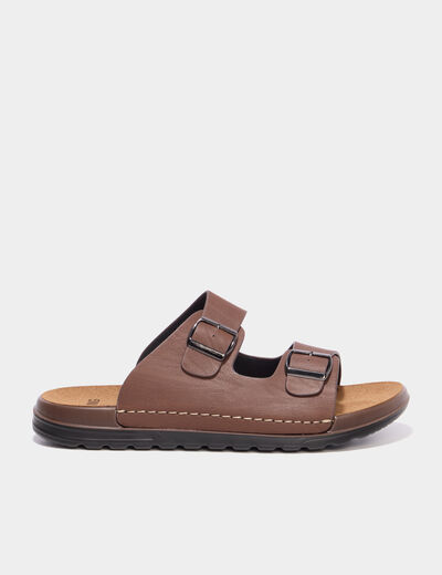Mules avec boucles marron homme