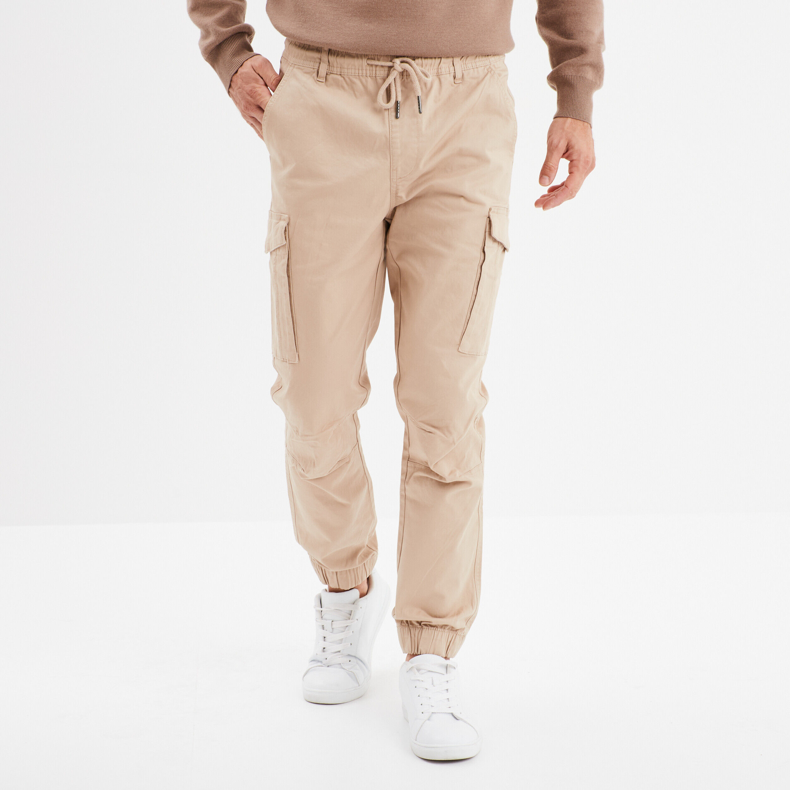Pantalon cargo slim beige homme LIBERTO