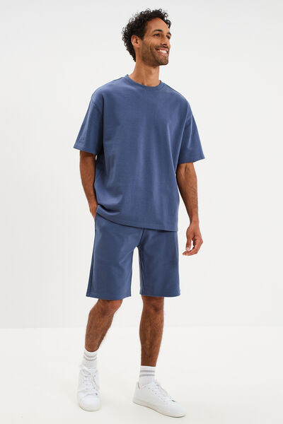 Short de jogging taille &eacute;lastiqu&eacute;e l&eacute;ger bleu homme