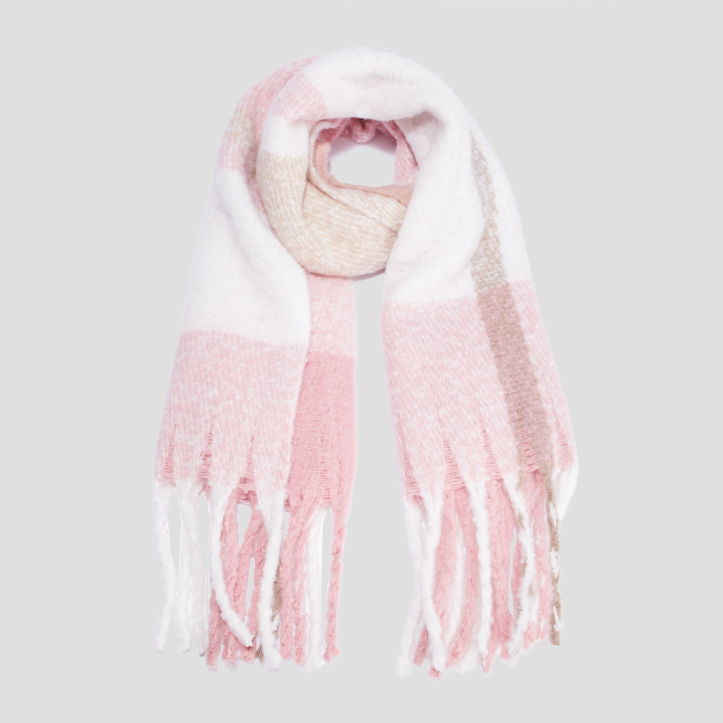 Écharpe à franges rose fille LH