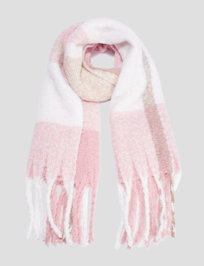 &Eacute;charpe &agrave; franges rose fille