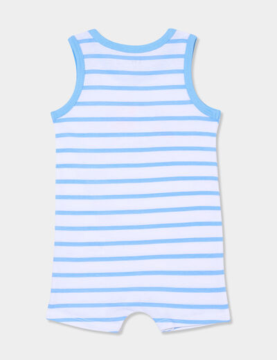 Combinaison de plage coton sans manches blanc bébé garçon