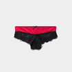 Shorty microfibre avec dentelle rose framboise femme