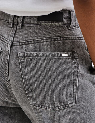 Jeans mom 7/8ème taille haute Creeks denim gris clair femme
