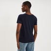 T-shirt ajust&eacute; manches courtes coton bleu marine femme