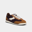 Baskets basses &agrave; lacets marron femme
