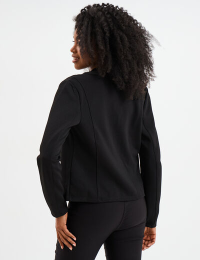 Veste cintrée zippée noir femme