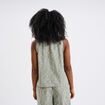 Blouse broderie anglaise sans manches vert clair femme