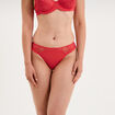 Culotte avec dentelle rouge corail femme