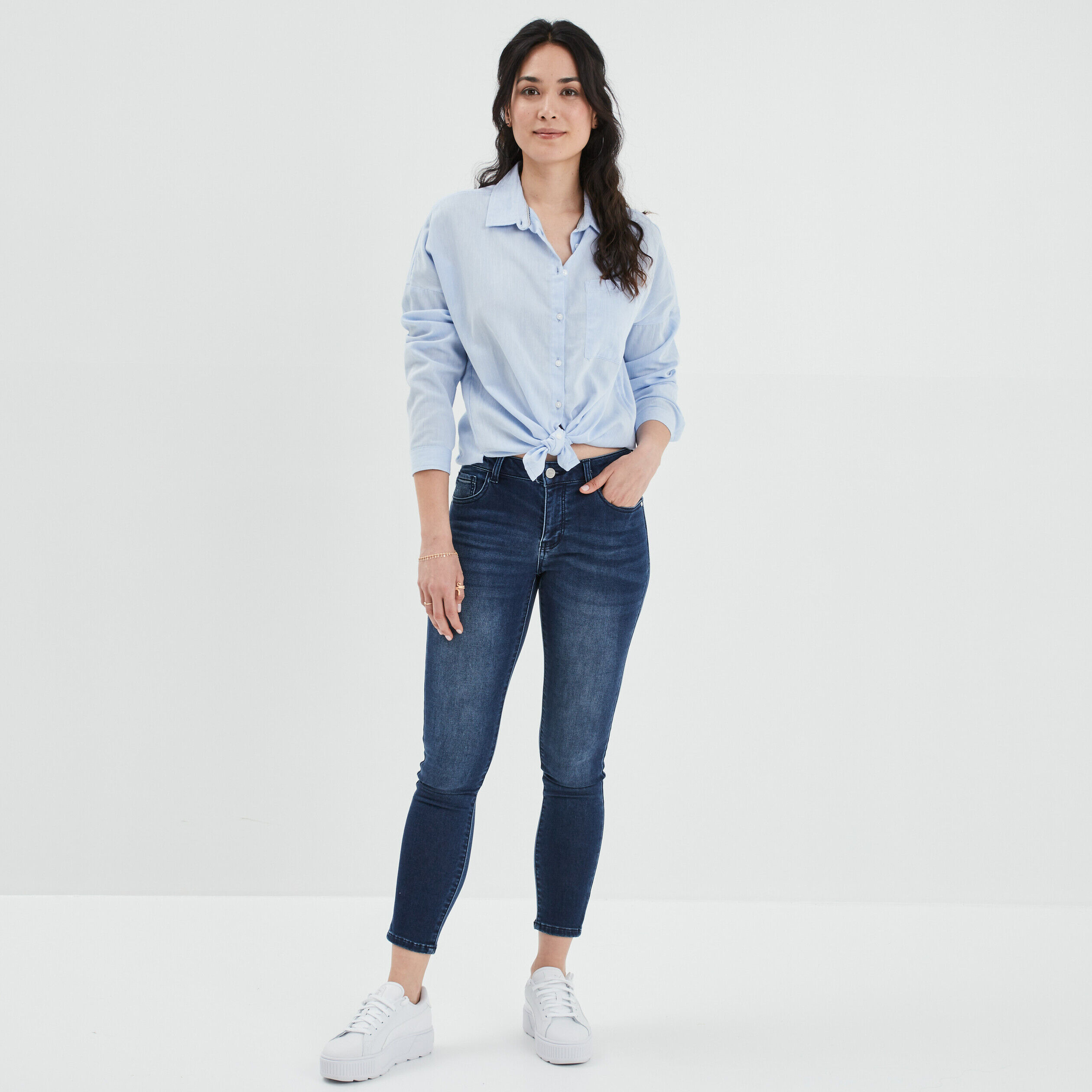 Jeans slim 7/8 ème Creeks denim brut femme CREEKS