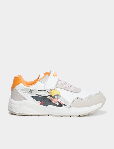 Baskets running à scratchs Naruto blanc garçon