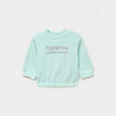 Sweat col rond manches longues bleu turquoise b&eacute;b&eacute; fille