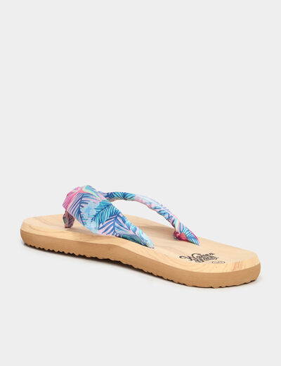Tongs de plage esprit foulard multicolore femme