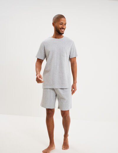 Ensemble pyjama short et t-shirt gris clair homme