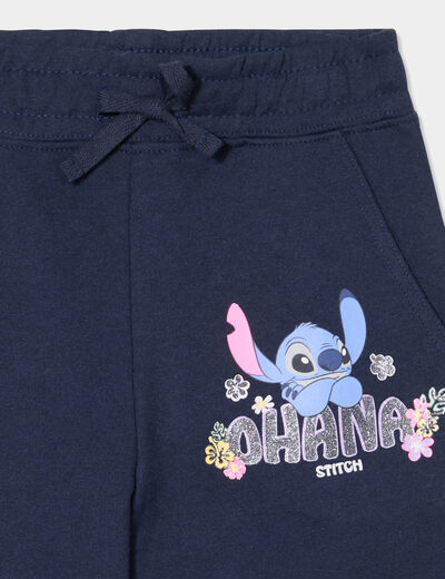 Pantalon de jogging large Stitch bleu marine fille