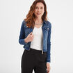 Veste en jean cintr&eacute;e zipp&eacute;e Mosquitos denim double stone femme
