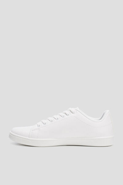 Tennis &agrave; lacets blanc femme