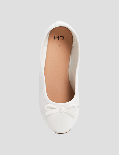 Ballerines irisées à noeud blanc fille