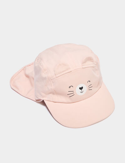 Casquette coton &agrave; visi&egrave;re plate rose mixte