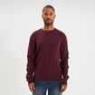 Pull en maille textur&eacute;e col rond prune homme