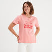T-shirt manches courtes Tic et Tac rose saumon femme