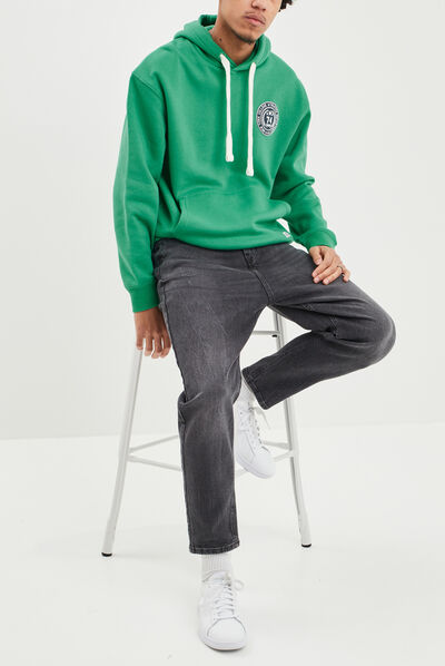 Sweat oversize à capuche hoodie Creeks vert homme