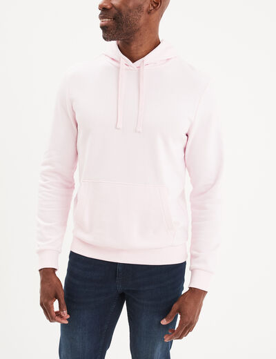 Sweat molleton à capuche hoodie rose clair homme