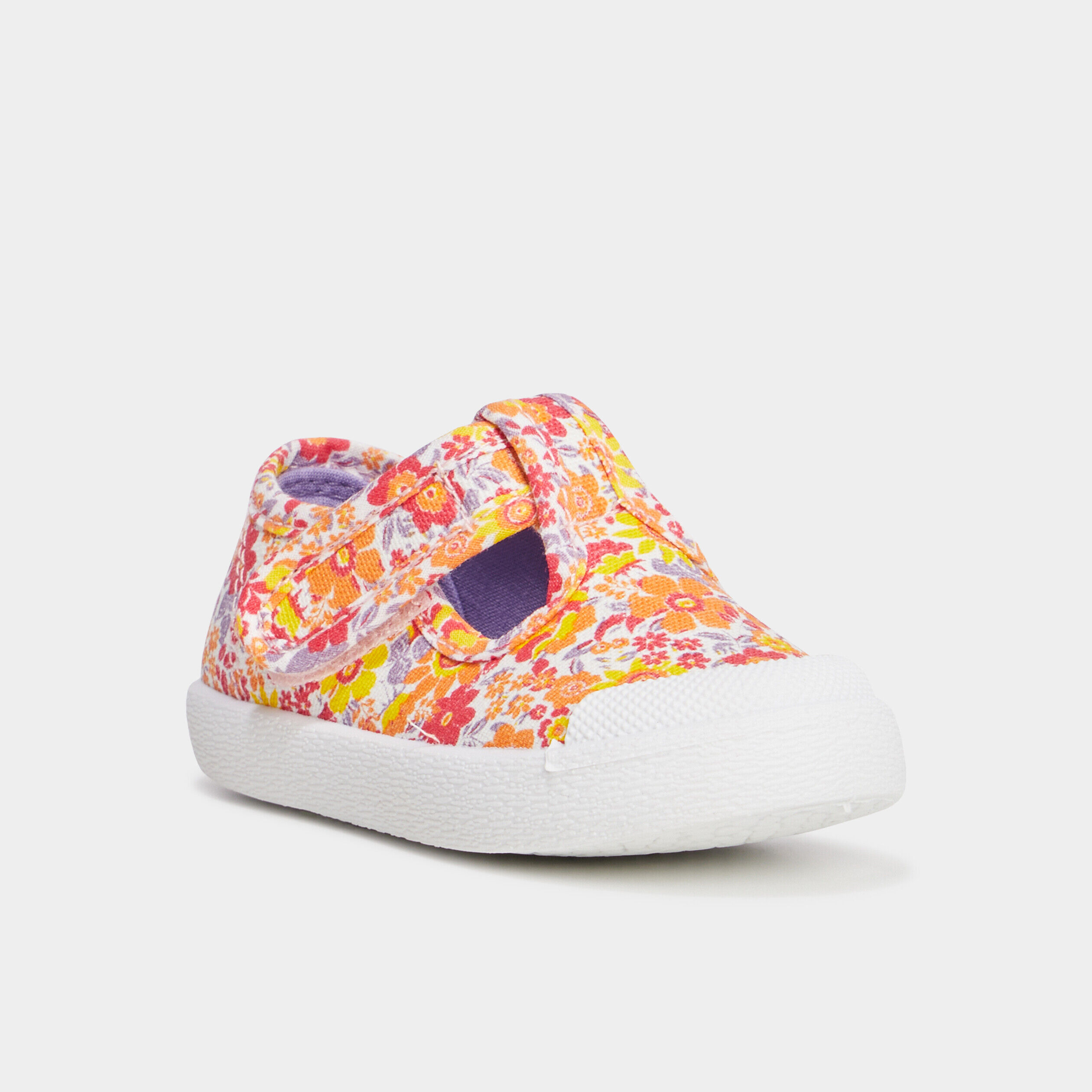 Chaussures salomé en toile rose bébé fille LH