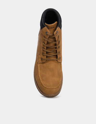 Bottines avec lacets marron clair homme
