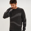 Pull col rond manches longues gris fonc&eacute; homme