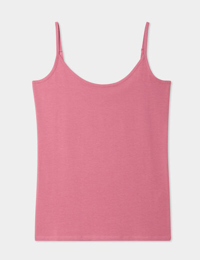 Débardeur coton bretelles réglables vieux rose femme