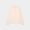 Chemise manches longues en gaze de coton beige femme
