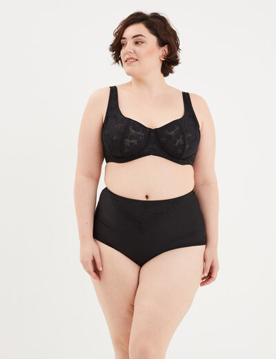 Soutien-gorge corbeille à dentelle noir femme grande taille