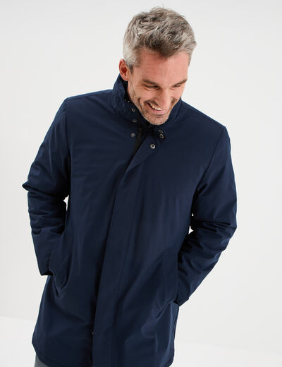 Parka 3-en-1 d&eacute;perlante bleu fonc&eacute; homme