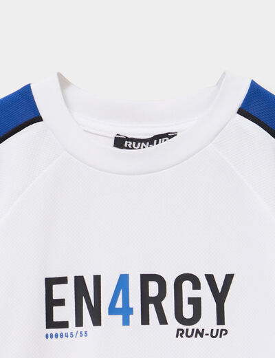 T-shirt sport relax manches courtes blanc gar&ccedil;on