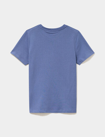 T-shirt en coton manches courtes bleu gar&ccedil;on