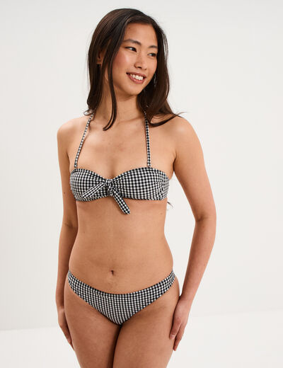 Haut de maillot de bain bandeau noeud noir femme