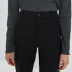 Pantalon large taille haute noir femme