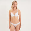 Tanga en dentelle avec noeud blanc femme