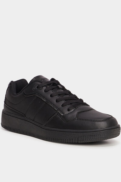 Baskets avec semelle &eacute;paisse noir femme