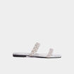 Mules brides tress&eacute;es strass Mosquitos gris argent femme
