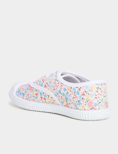Tennis basses en toile ecru fille