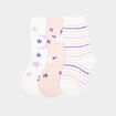 Lot 3 paires chaussettes d'intérieur rose fille