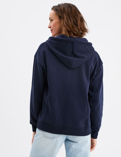 Sweat zippé à capuche Creeks Original bleu marine femme
