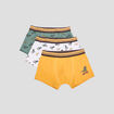 Lot 3 boxers coton dinosaure jaune garçon