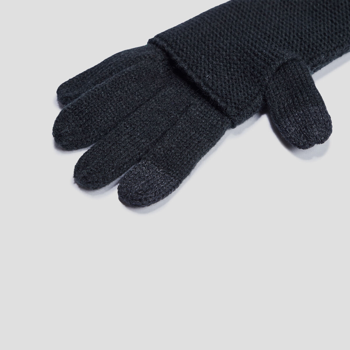 Gants 2-en-1 longs tactiles noir femme