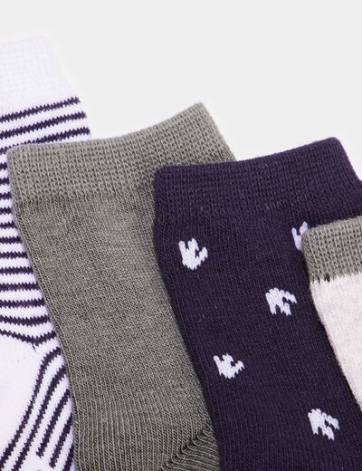 Lot 5 paires chaussettes coton multicolore b&eacute;b&eacute; gar&ccedil;on