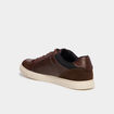 Baskets basses &agrave; lacets marron fonc&eacute; homme