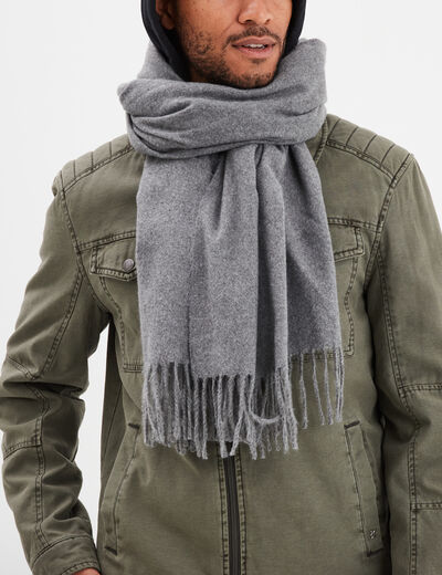 Écharpe à franges gris homme